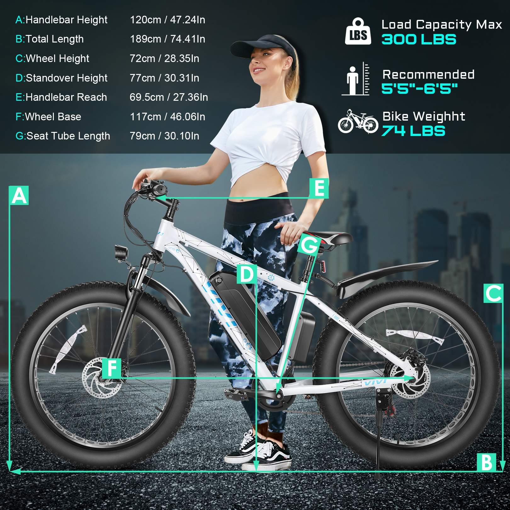 500W 26inch 48V/12.5Ah Adult E-bike Bicycle  7 Speed Electric Commuter Mountain Bike Disc Brake Lithium Battery