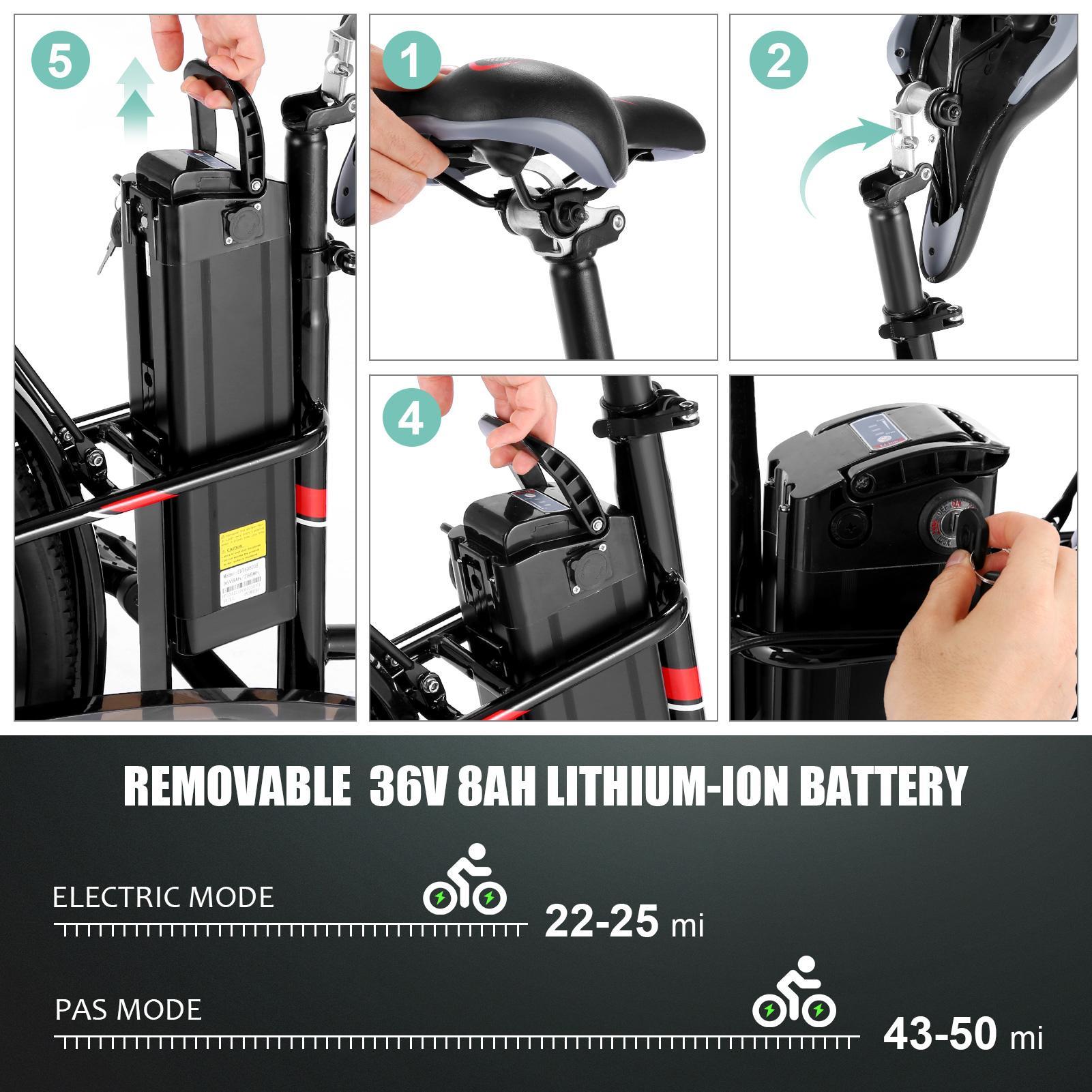 Vivi 26 inch 500W E-bike Bicycle Adult Electric Commuter city Bike Disc Brake Lithium Battery 7 Speed Gear